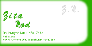 zita mod business card